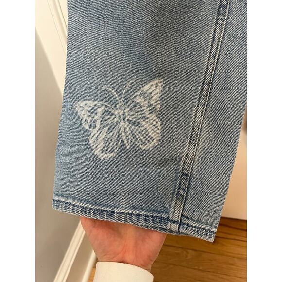 Hollister Women's 25 1R Butterfly Jeans Ultra High Rise Dad Light Wash L31 - Picture 13 of 14